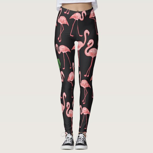 Flamingo Elegance: Monstera Fusion. Leggings (Voorkant)