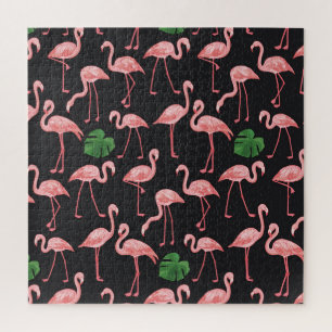 Flamingo Elegance:  Monstera Fusion. Legpuzzel
