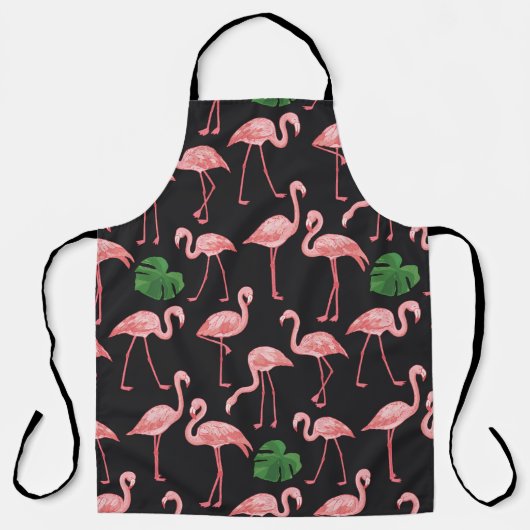 Flamingo Elegance: Monstera Fusion. Schort (Voorkant)