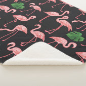 Flamingo Elegance:  Monstera Fusion. Sherpa Deken (3/4)
