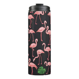 Flamingo Elegance: Monstera Fusion. Thermosbeker