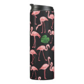 Flamingo Elegance: Monstera Fusion. Thermosbeker (Geroteerd rechts)