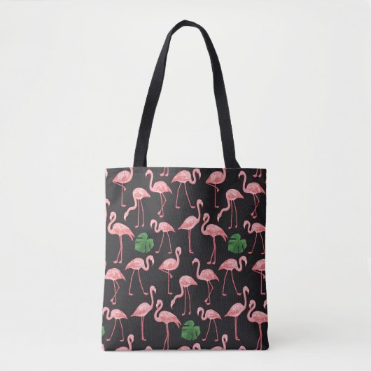 Flamingo Elegance: Monstera Fusion. Tote Bag (Voorkant)