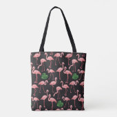 Flamingo Elegance: Monstera Fusion. Tote Bag (Achterkant)