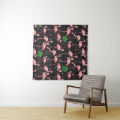 Flamingo Elegance: Monstera Fusion. Wandkleed (In Situ (horizontaal))
