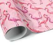 Flamingo elegantie: roze vogelpatroon. cadeaupapier (Rol Hoek)
