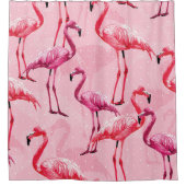Flamingo elegantie: roze vogelpatroon. douchegordijn (Voorkant)