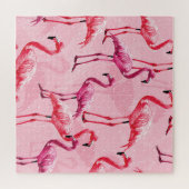 Flamingo elegantie: roze vogelpatroon. legpuzzel (Horizontaal)