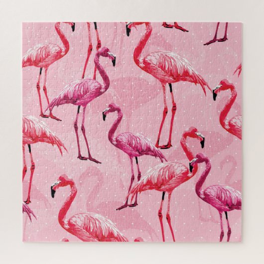 Flamingo elegantie: roze vogelpatroon. legpuzzel (Verticaal)