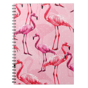 Flamingo elegantie: roze vogelpatroon. notitieboek