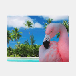 Flamingo en Beach Deurmat
