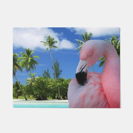 Flamingo en Beach Deurmat (Voorkant)