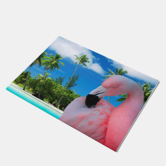 Flamingo en Beach Deurmat
