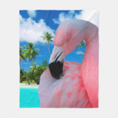 Flamingo en Beach Fleece Deken (Voorkant)