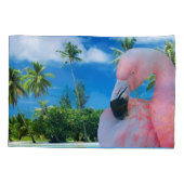 Flamingo en Beach Kussensloop (Achterkant)