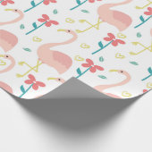 Flamingo en bloem cadeaupapier (Hoek)