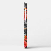 Flamingo en bloemen, monochroom patroon. Case-Mate iPhone case (Achterkant / Links)
