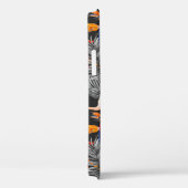 Flamingo en bloemen, monochroom patroon. Case-Mate iPhone case (Achterkant / Rechts)