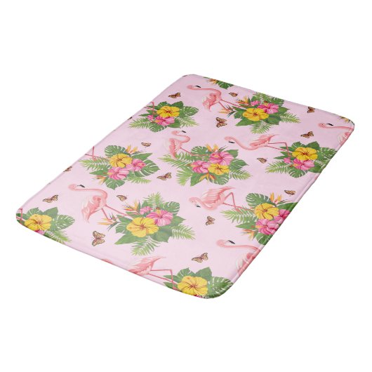 Flamingo en Butterflies 1 Badmat (Gekanteld)