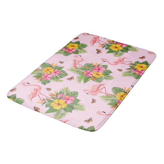 Flamingo en Butterflies 1 Badmat (Gekanteld)