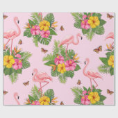Flamingo en Butterflies 1 Cadeaupapier (Vlak)