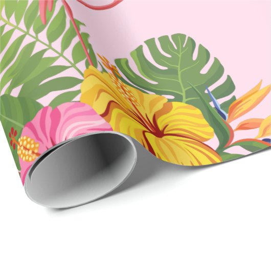 Flamingo en Butterflies 1 Cadeaupapier (Rol Hoek)