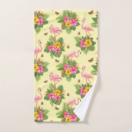 Flamingo en Butterflies 2 Bad Handdoek (Handdoek)