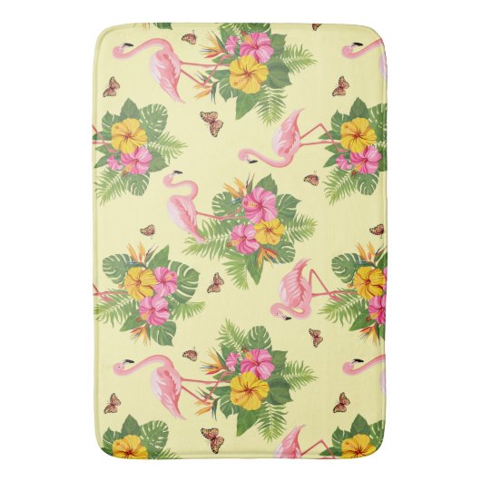 Flamingo en Butterflies 2 Badmat (Voorkant Verticaal)