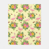 Flamingo en Butterflies 2 Fleece Deken (Voorkant)