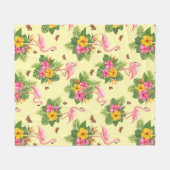 Flamingo en Butterflies 2 Fleece Deken (Voorkant (Horizontaal))