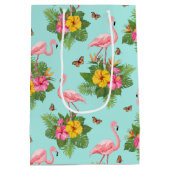 Flamingo en Butterflies 2 Medium Cadeauzakje (Achterkant)