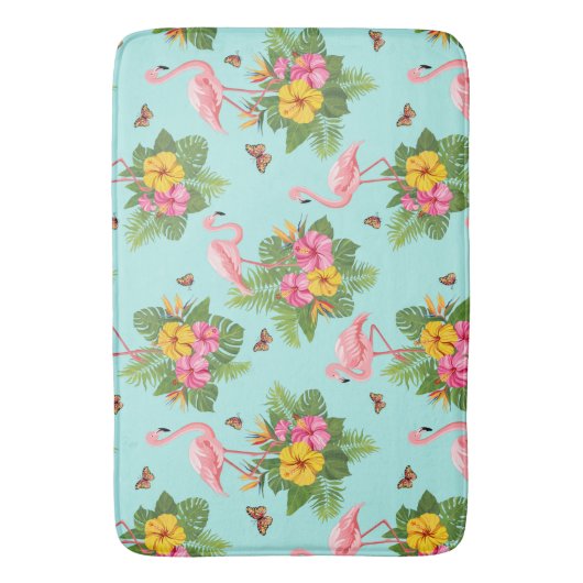 Flamingo en Butterflies 3 Badmat (Voorkant Verticaal)