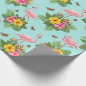 Flamingo en Butterflies 3 Cadeaupapier (Hoek)