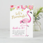 Flamingo en Hibiscus verjaardagsfeest Kaart (Staand voorkant)