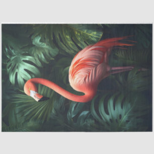 Flamingo en Jungle Bladeren Decoupage Tissuepapier