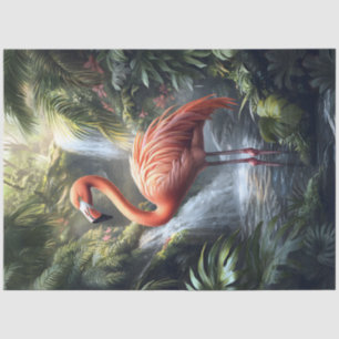 Flamingo en Jungle Waterval Decoupage Tissuepapier