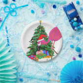 Flamingo en kerstboom papieren bordje (Feest)