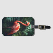 Flamingo en Oerwoud bladeren Bagagelabel (Voorkant (horizontaal))