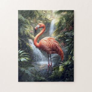 Flamingo en Oerwoud waterval Legpuzzel