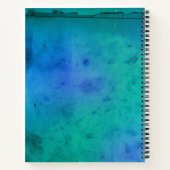 Flamingo en Palm Leaves Aqua Green Notitieboek (Achterkant)