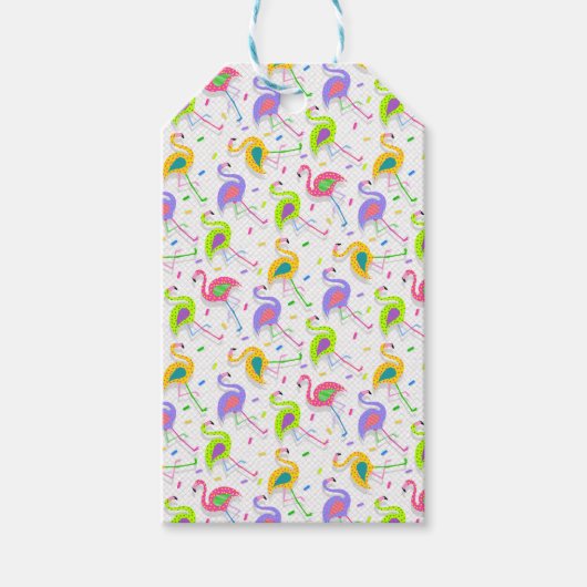 Flamingo en Palm Tree All Occasion Label Cadeaulabel (Voorkant)
