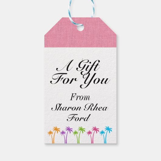 Flamingo en Palm Tree All Occasion Label Cadeaulabel (Achterkant)