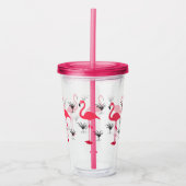 Flamingo en palmboom acryl drinkbeker (Voorkant)