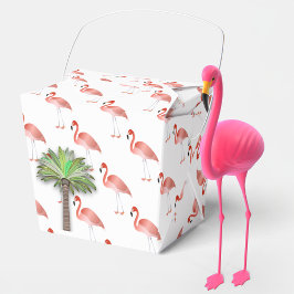 Flamingo en palmboom bedankdoosjes
