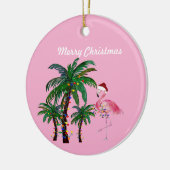 Flamingo en palmboom Kerstversiering Keramisch Ornament (Links)