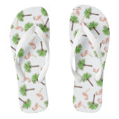 Flamingo En Palmboom Patroon Teenslippers (Voetbed)