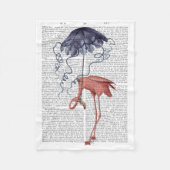 Flamingo en Parasol Fleece Deken (Voorkant)