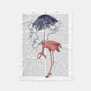 Flamingo en Parasol Fleece Deken