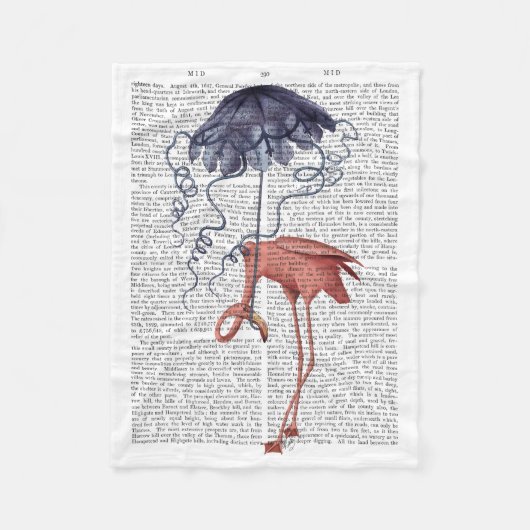 Flamingo en Parasol Fleece Deken (Voorkant)