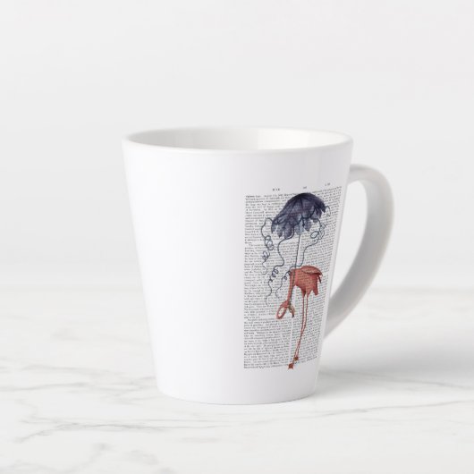 Flamingo en Parasol Latte Mok (Rechterhoek)